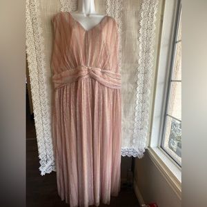 NWT size 24W Taylor stunning pink and rose gold shimmery dress